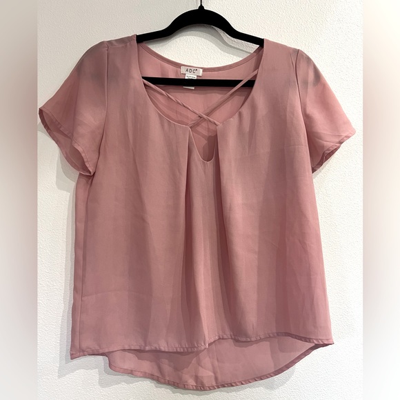 ADC Tops - ADC Dusty Pink Sheer Top- Size S